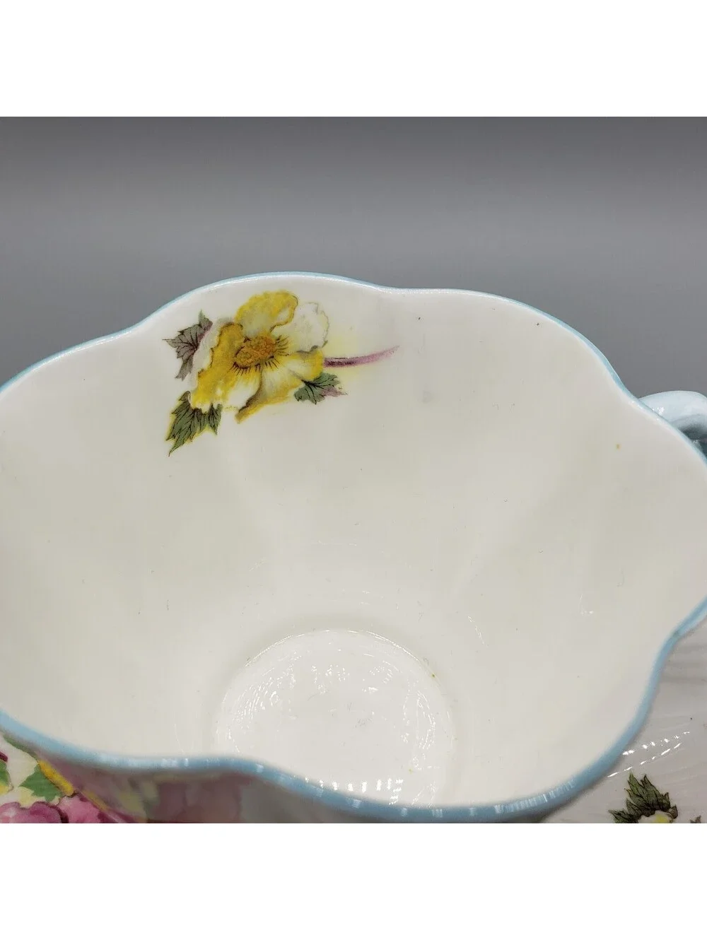 Vintage Shelley Teacup and Saucer Begonia Dainty Shape England LARGE